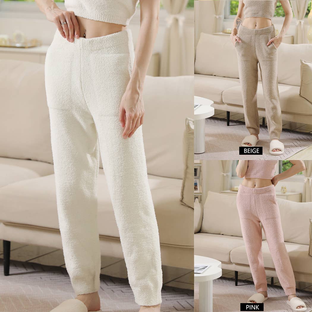 Warm Fuzzy Jogger Pants with Pocket