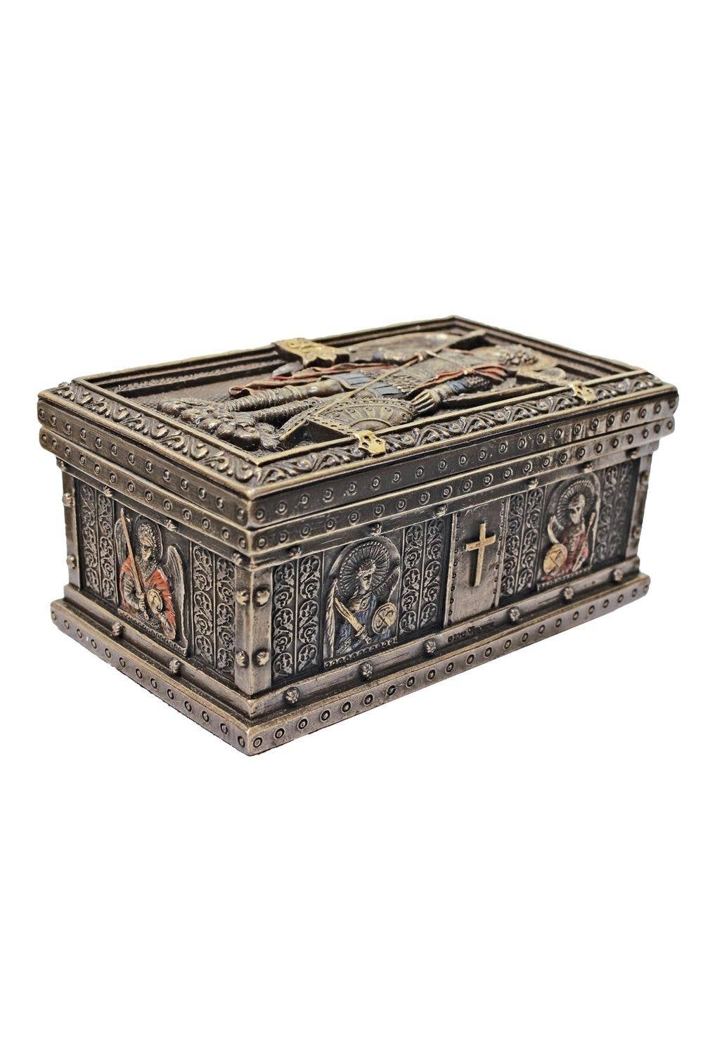 St. Michael Box in Cold Cast Bronze 3x5x2"