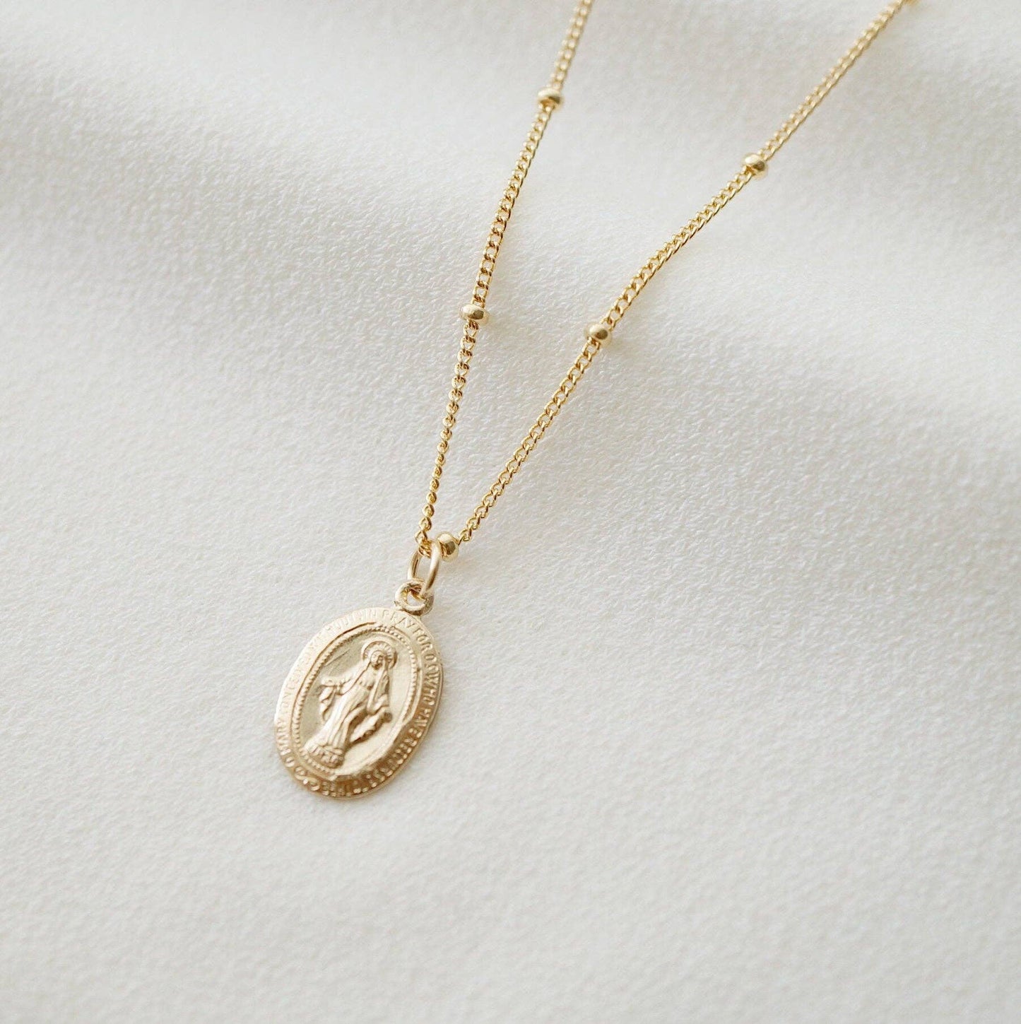 Blessed Mother Mary 14K Gold fill Necklace