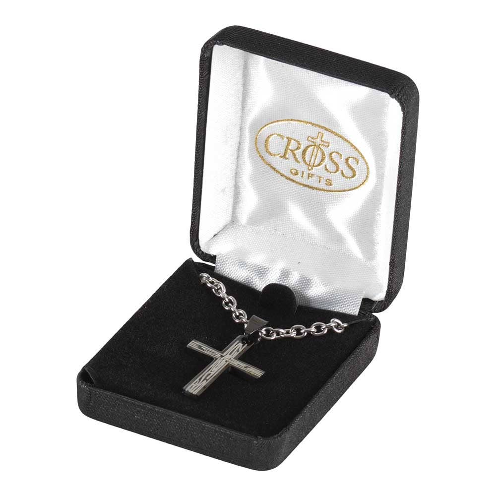 Double Nail Pewter Cross 24" Chain
