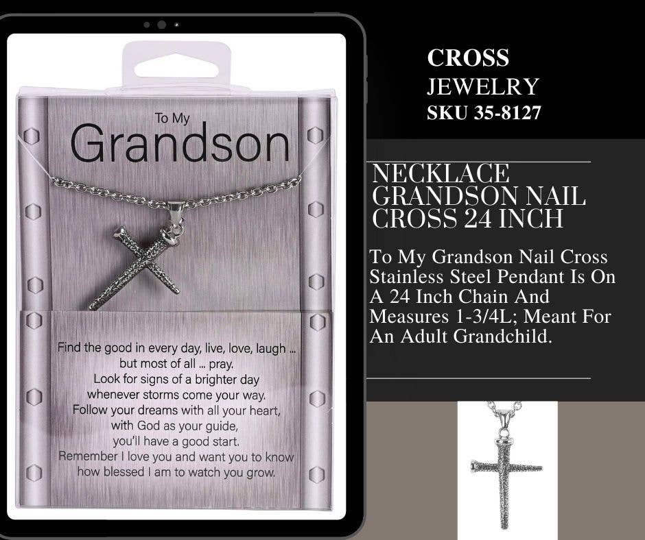 Necklace Grandson Nail Cross 24"