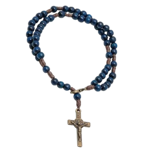 Blue Camp Rosary Bracelet