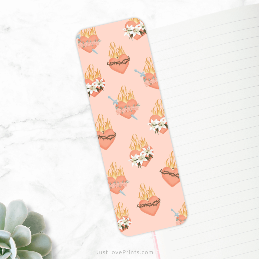 Holy Family Hearts Pattern Bookmark