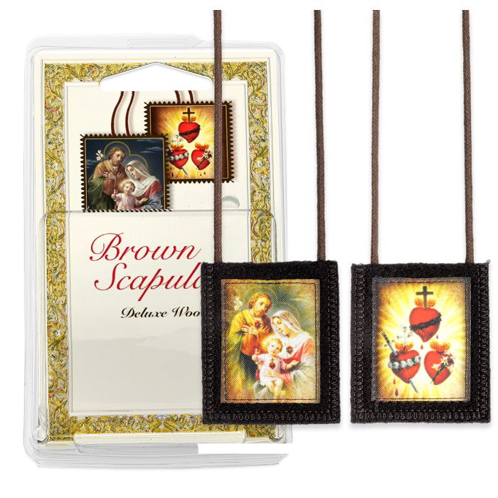 Holy Family & JMJ Hearts Brown Wool Badge