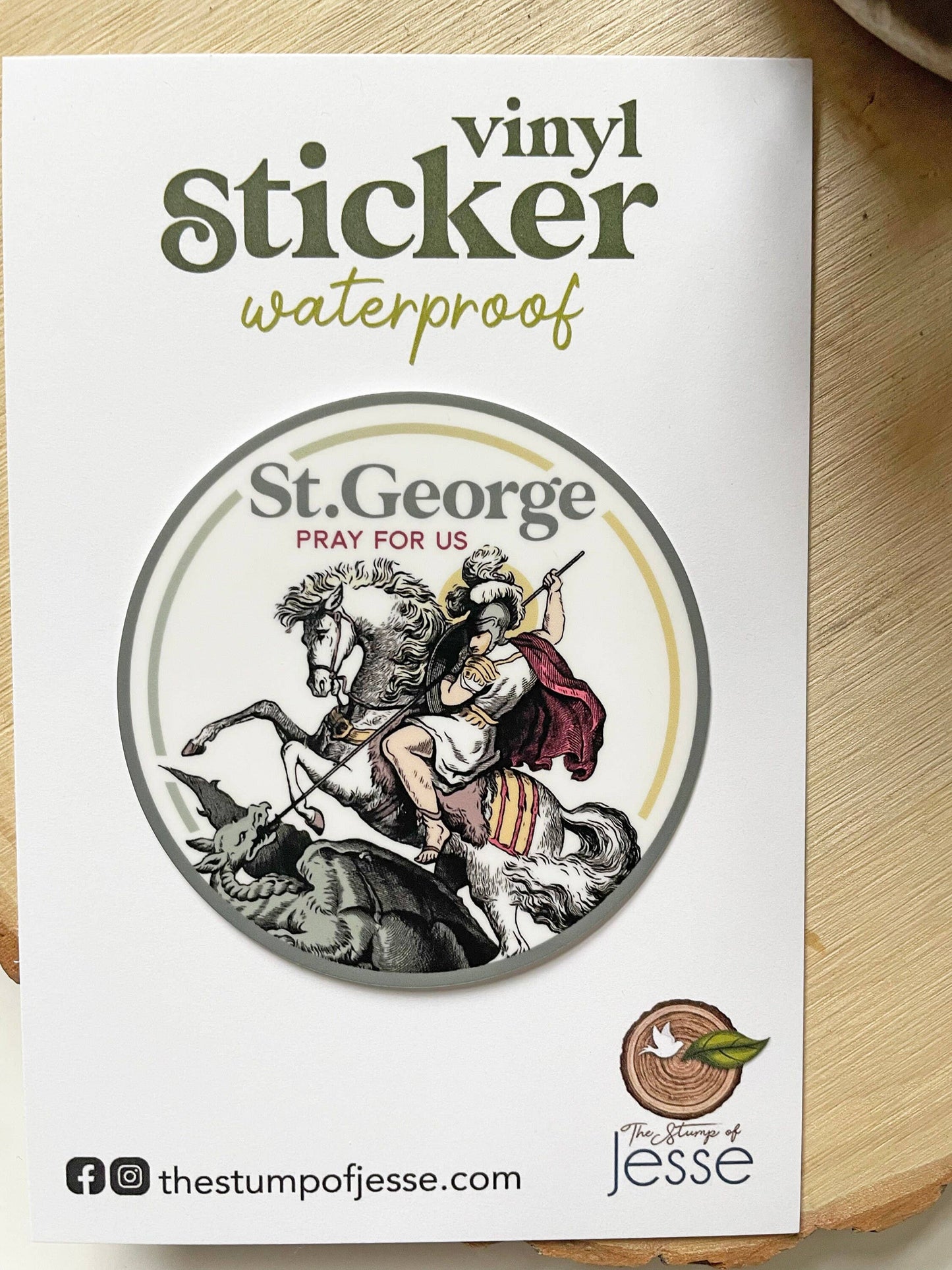 St. George Waterproof Vinyl Catholic Sticker