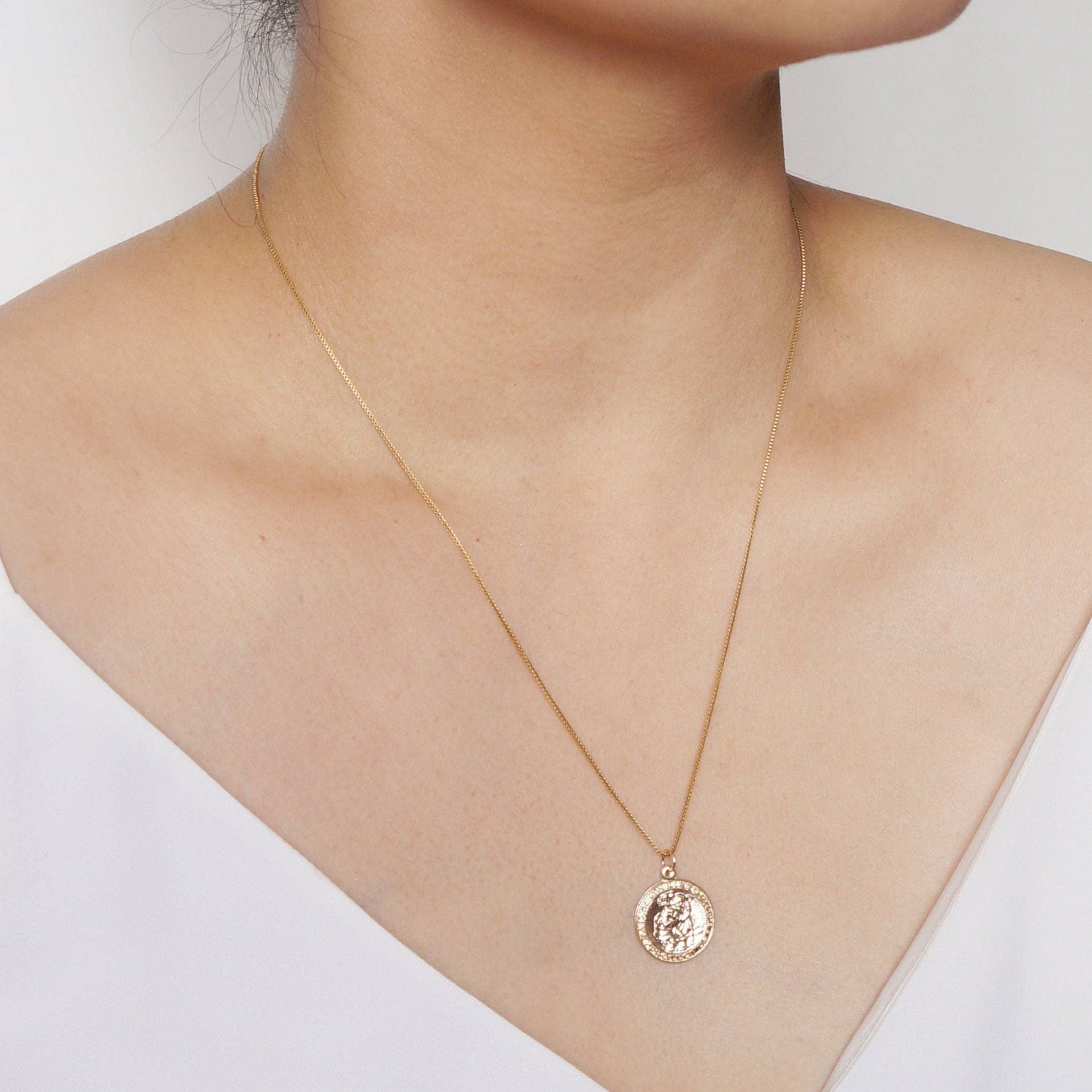 St Christopher Traveler 14K Gold Fill Necklace