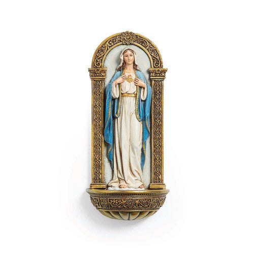 7"H IMMACULATE HEART HOLY WATER FONT
