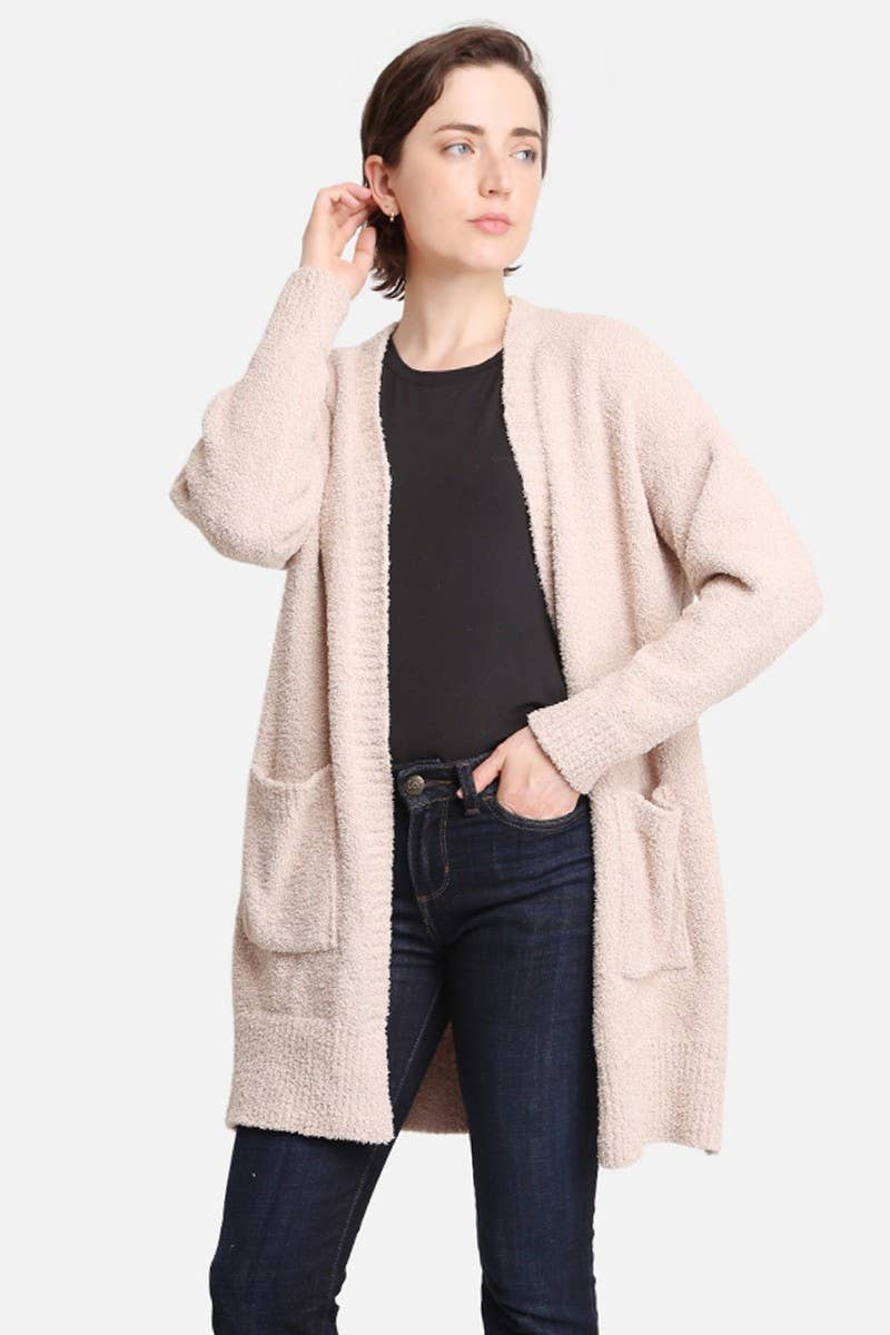 Solid color Luxury Soft Cardigan w Pockets