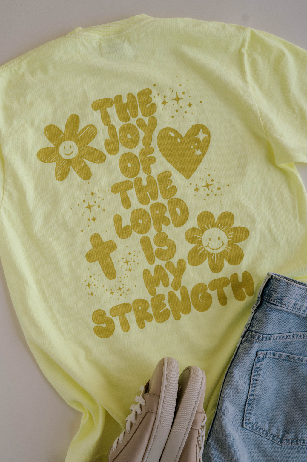 Jesus Is Joy Tee Tee - Neon Yellow