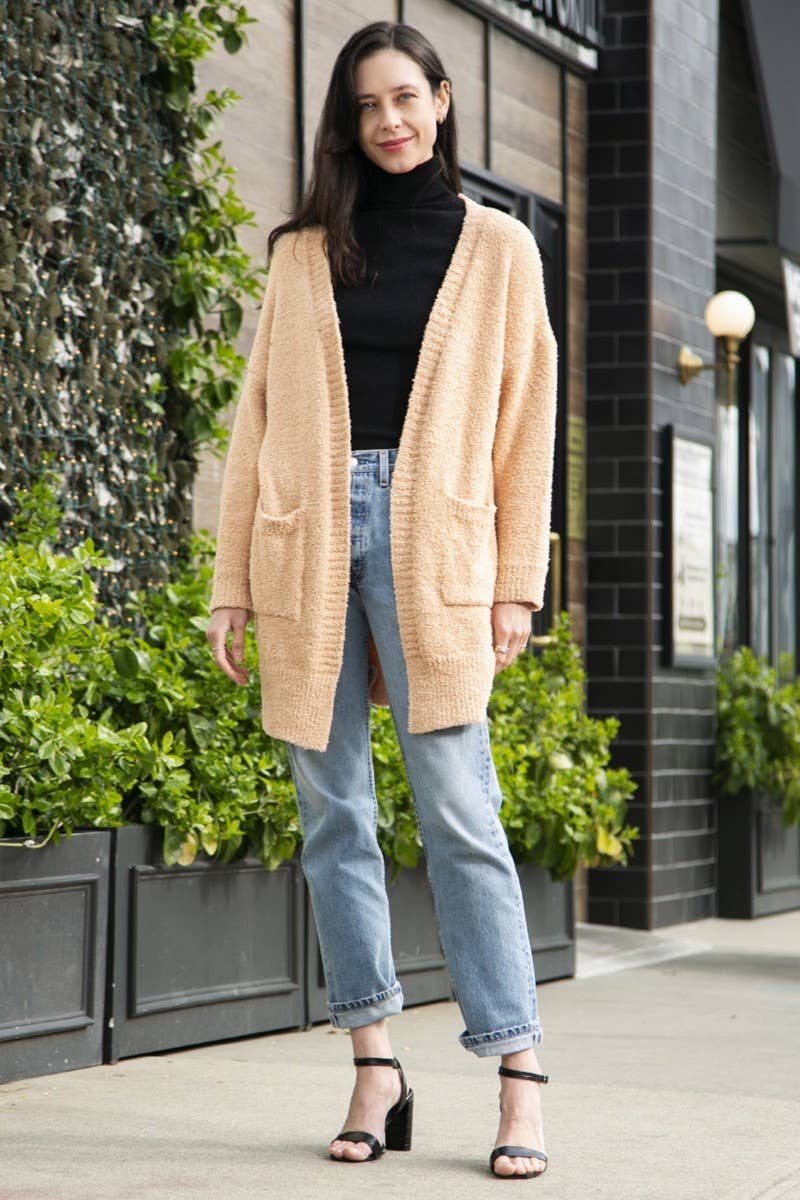 Solid color Luxury Soft Cardigan w Pockets