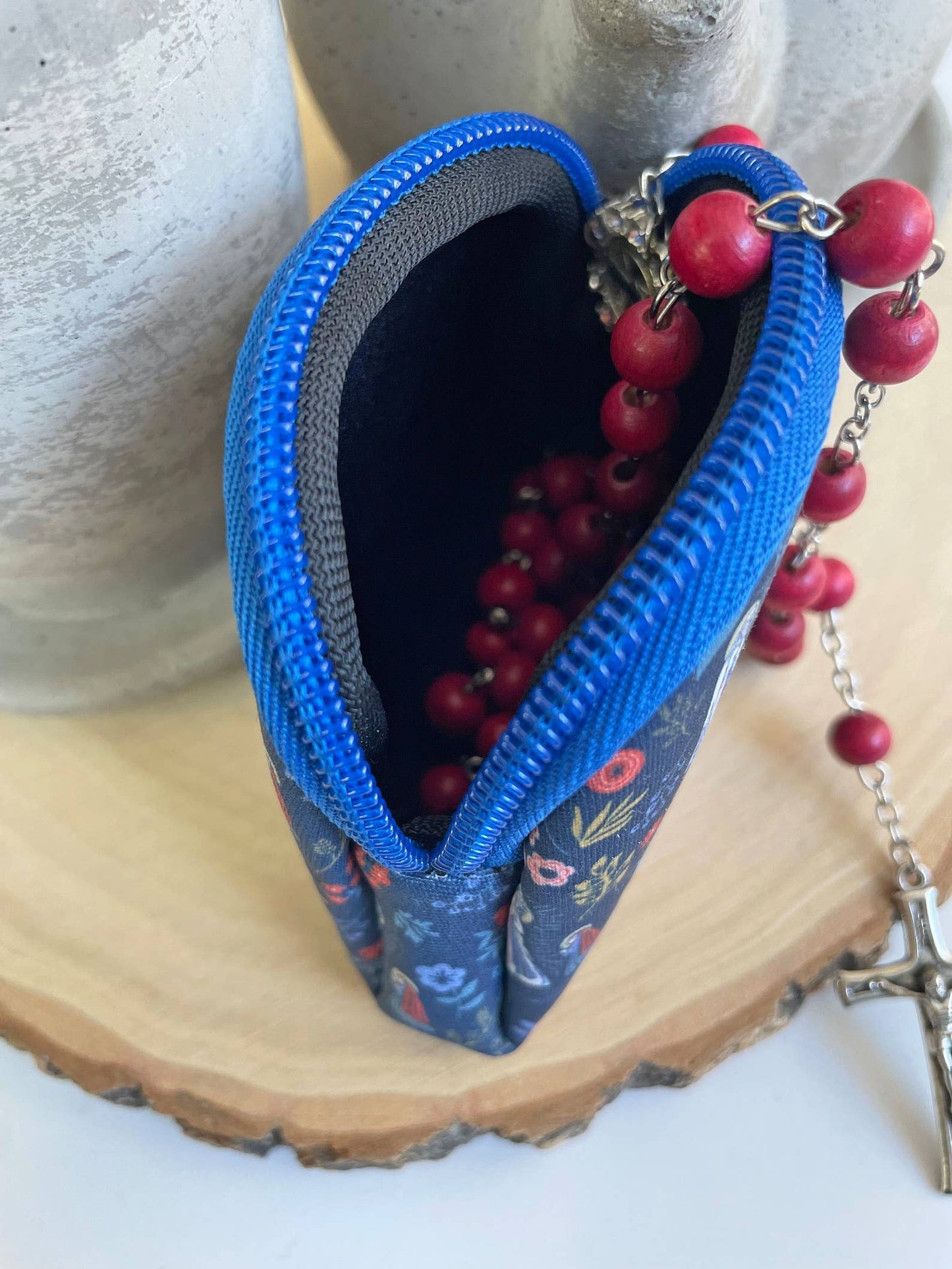 Our Lady of Lourdes Rosary Pouch