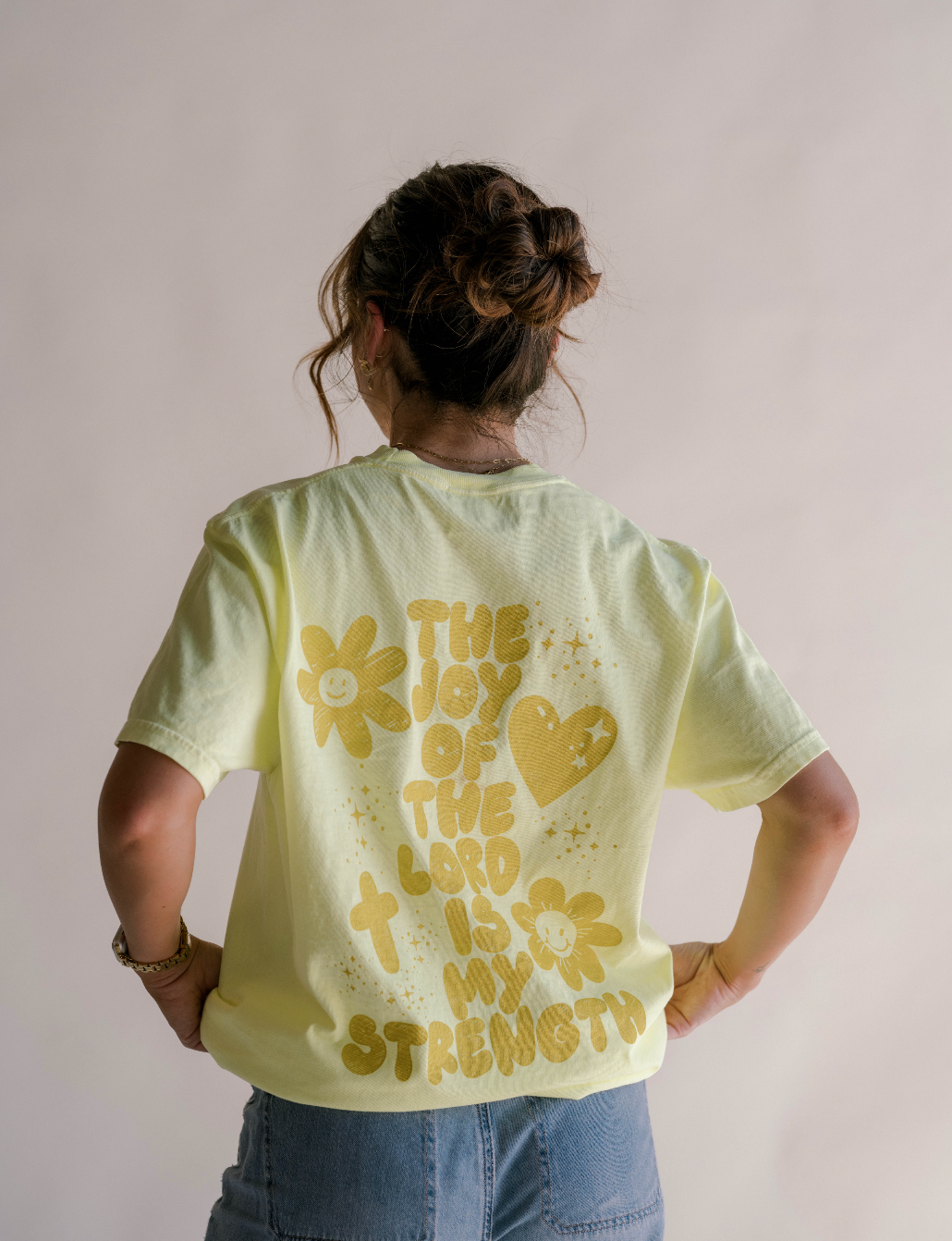 Jesus Is Joy Tee Tee - Neon Yellow