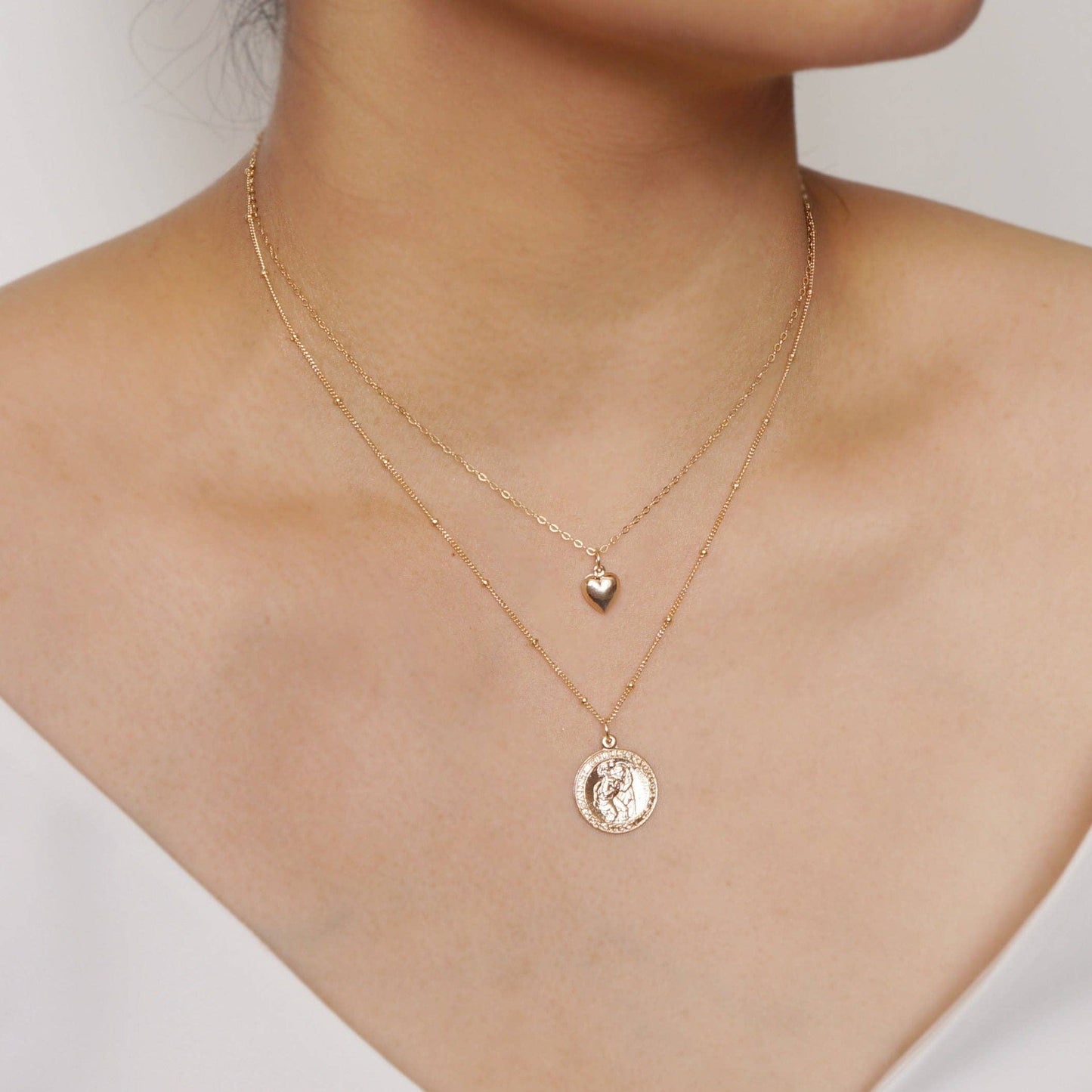 St Christopher Traveler 14K Gold Fill Necklace