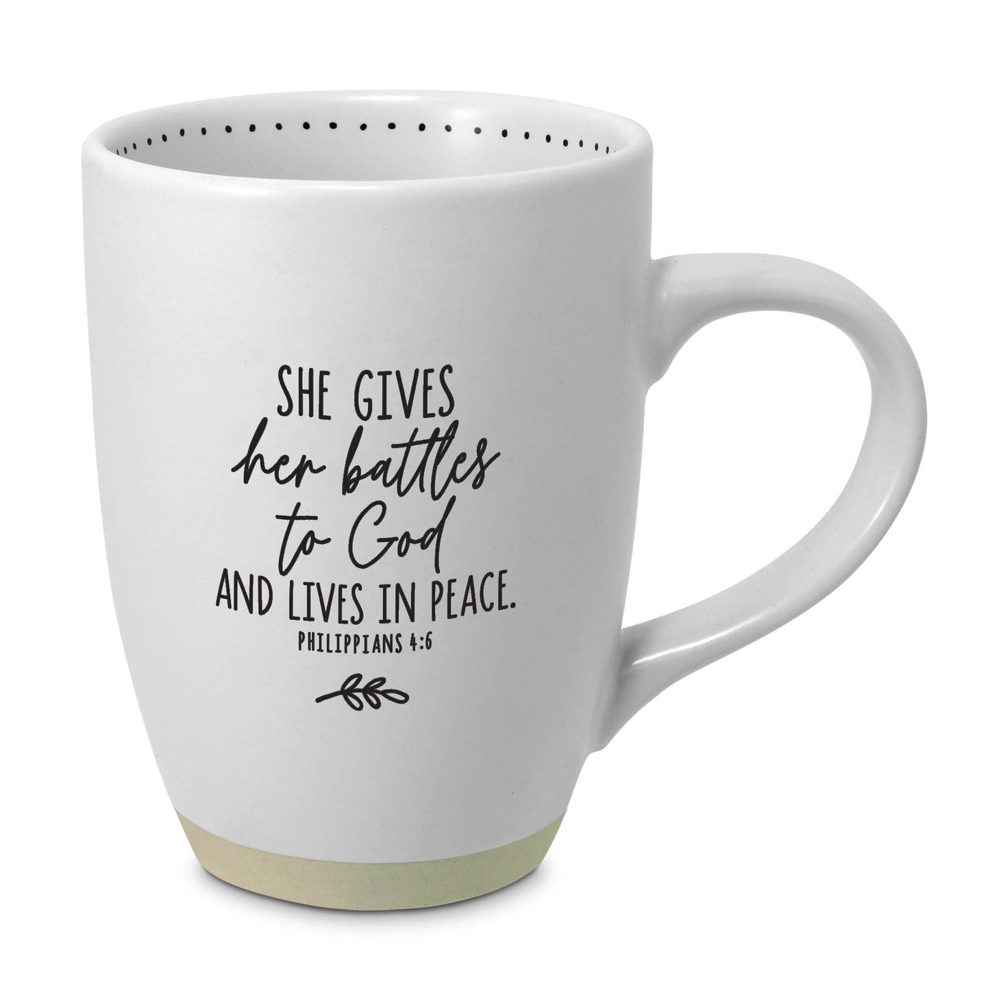 LCP Coffee Mug She Gives Battles To God 17Oz