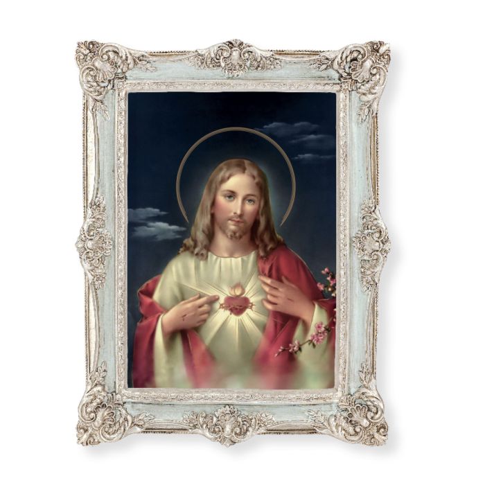 Framed Sacred Heart Image 7x9