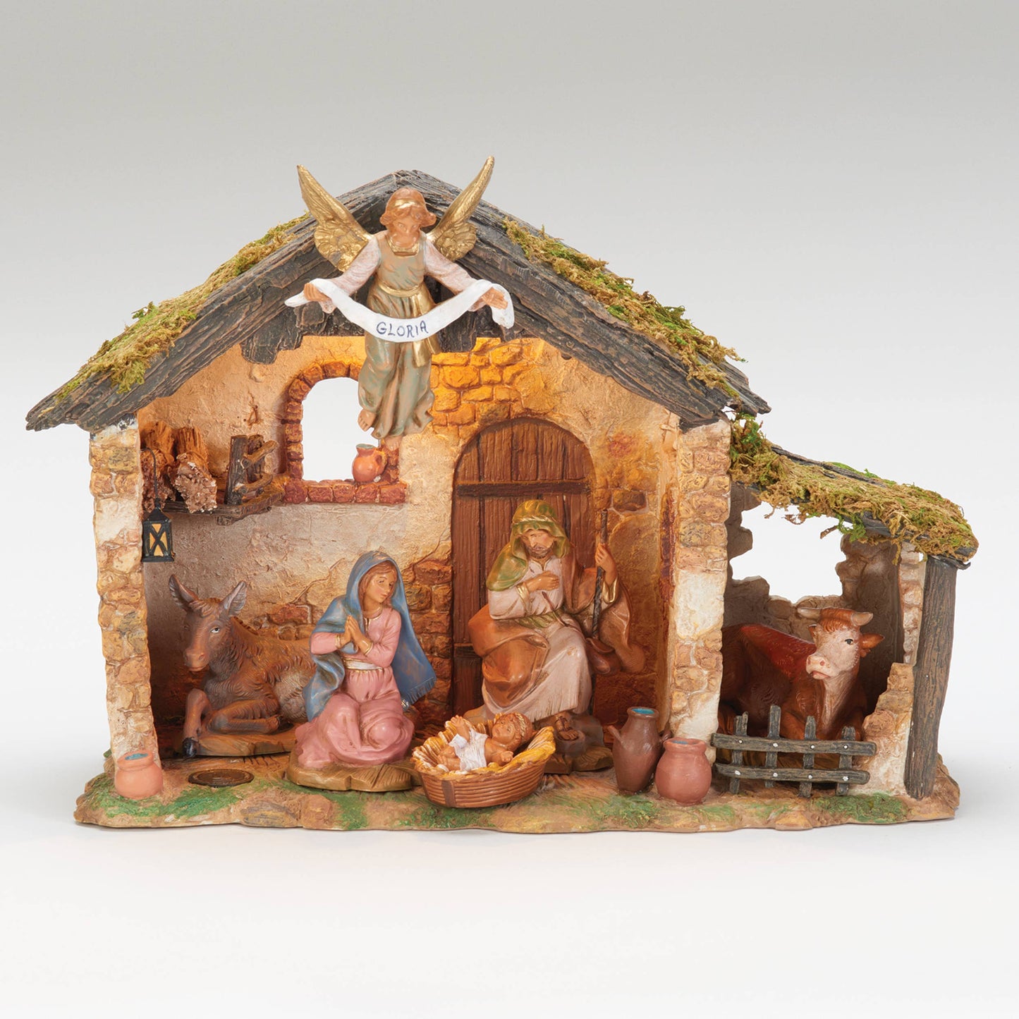 Fontanini 6 Figure Lighted Stable Nativity – 5" Scale