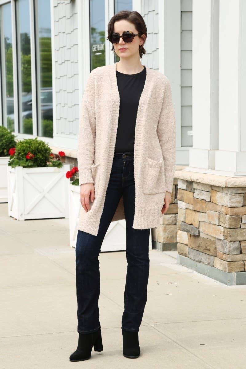 Solid color Luxury Soft Cardigan w Pockets