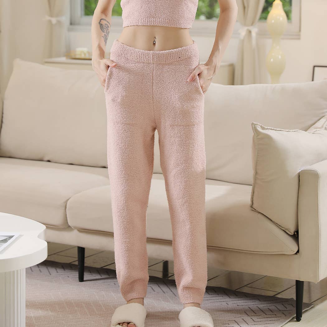 Warm Fuzzy Jogger Pants with Pocket