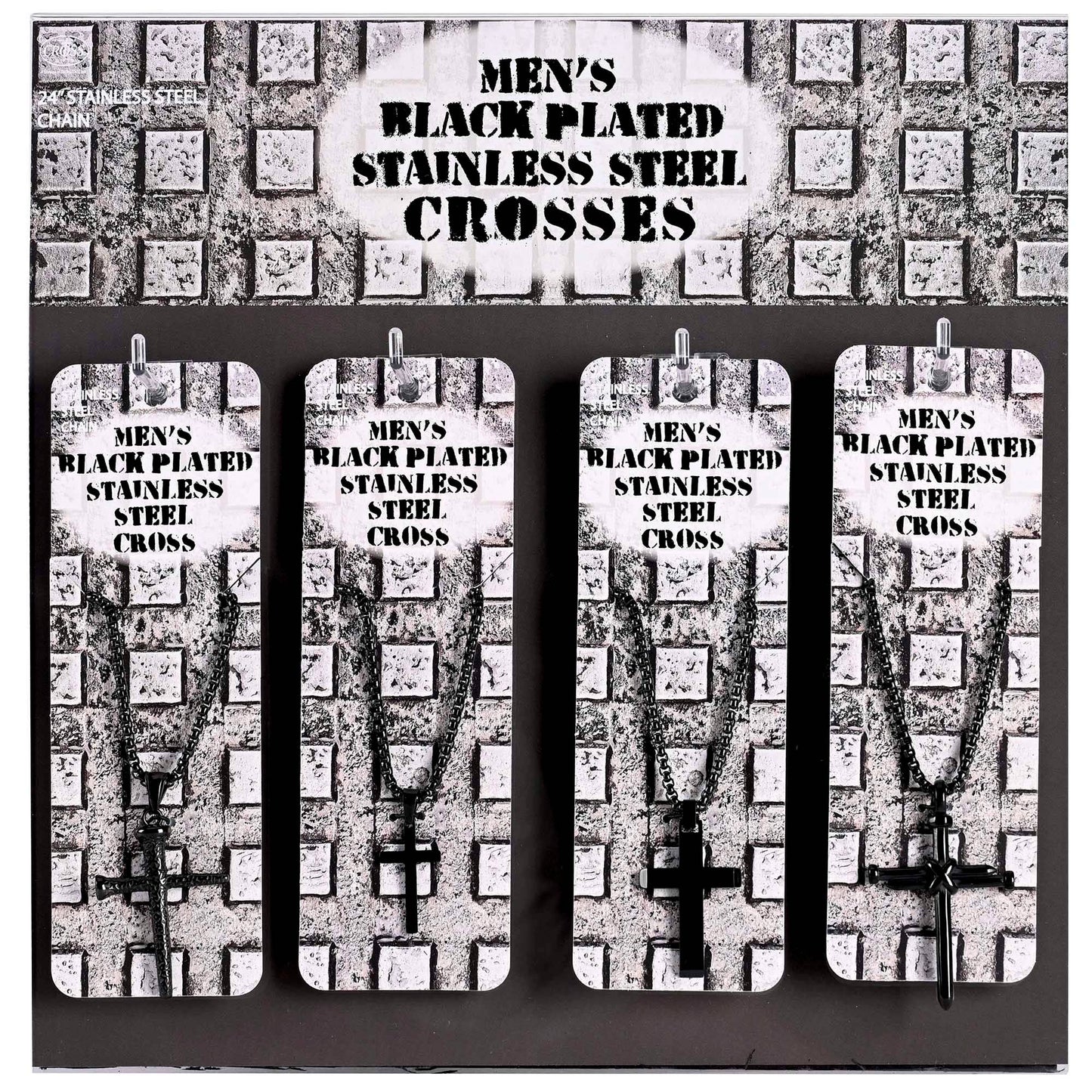 Assortment Mens Black Plated Necklaces