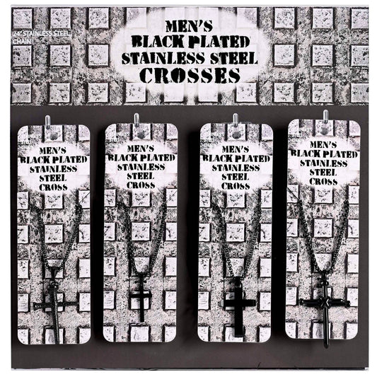 Assortment Mens Black Plated Necklaces