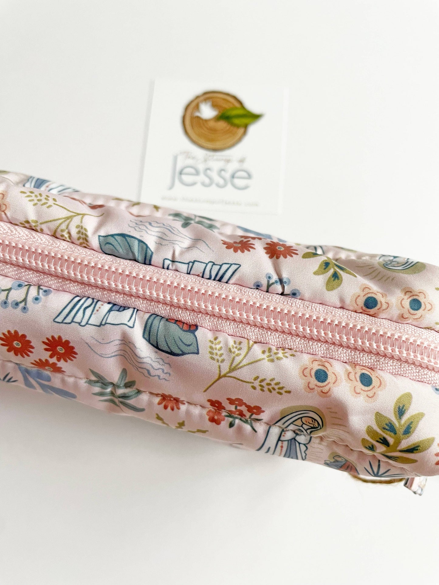 Our Lady of Lourdes lightweight waterproof puffer pouch