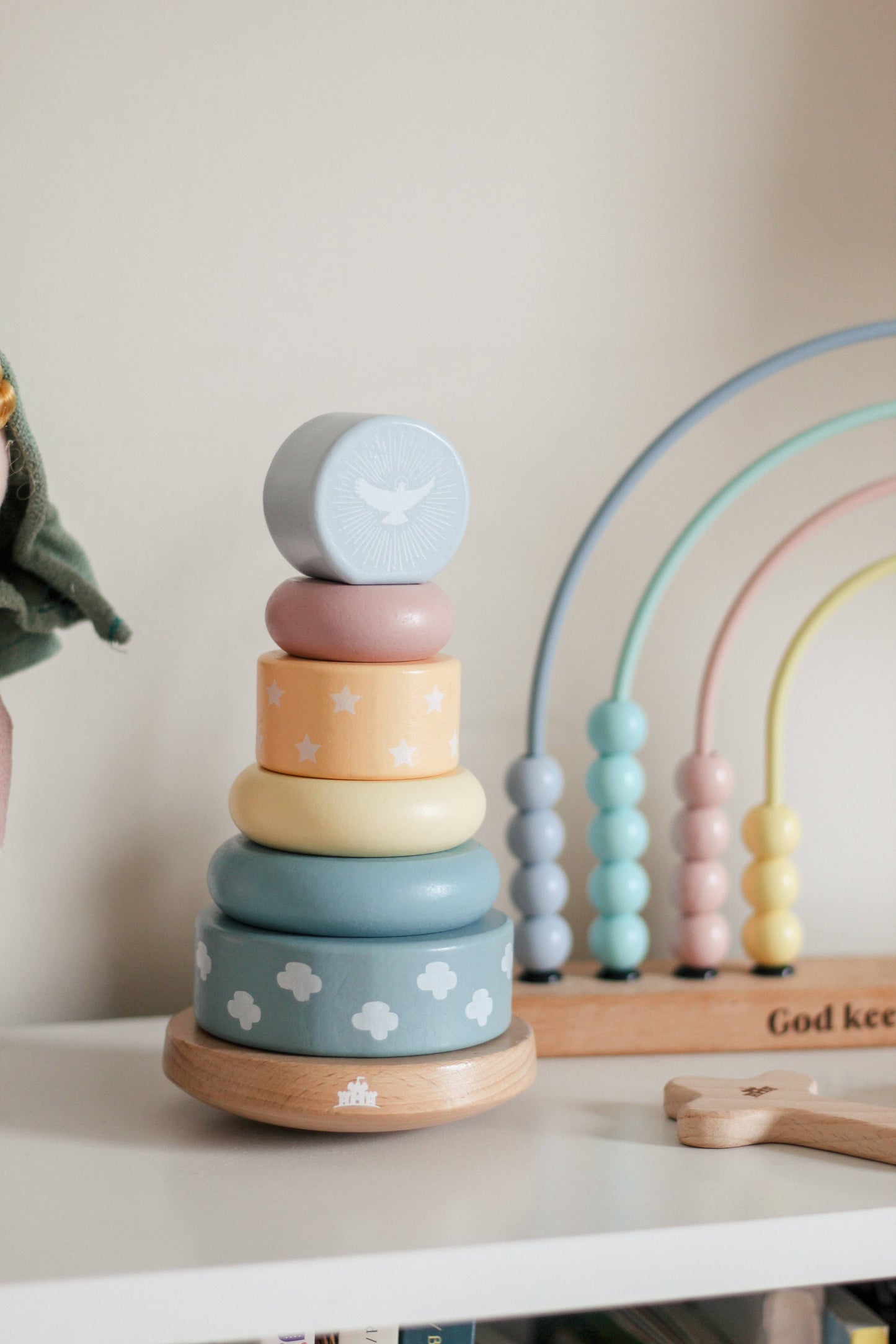 Holy Spirit Wooden Stacking Tower