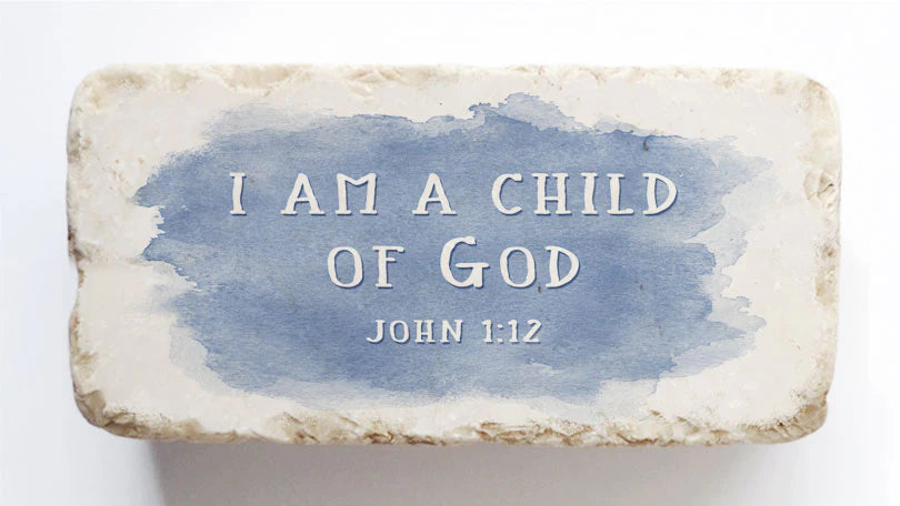 John 1:12 Blue Half Stone Block