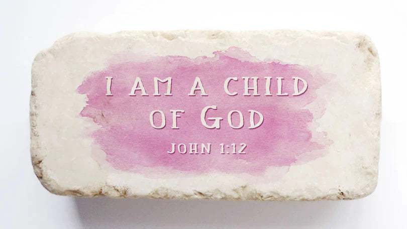 John 1:12 Pink Half Stone Block