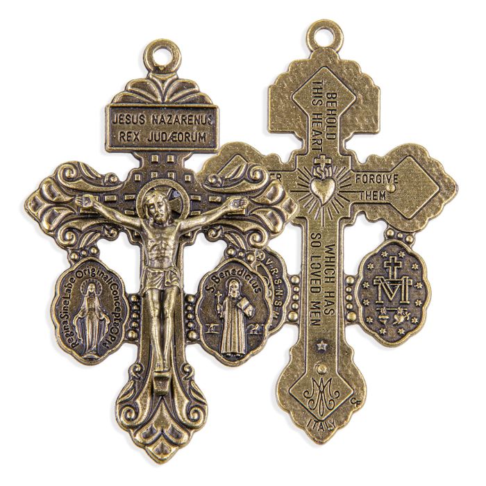 Bronze 2" Pardon Crucifix - 5 Pack