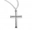 Sterling Silver Med Cross w/Raised Center Design 20" Chain