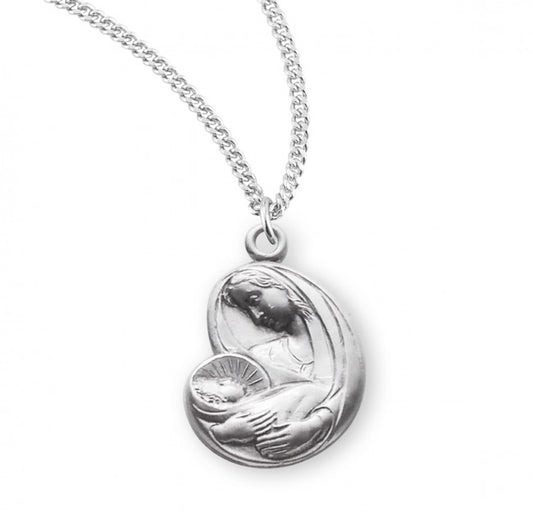 Madonna and Child Sterling Silver Medal