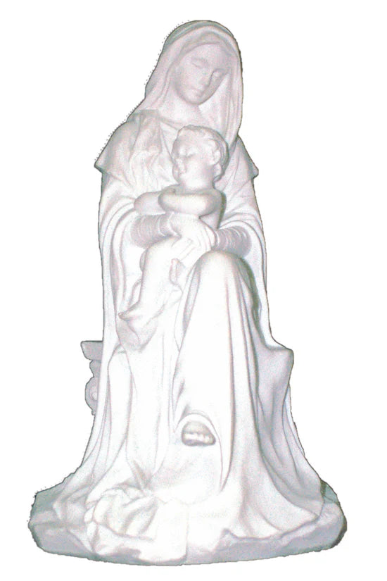 Madonna and child statue in white 6"