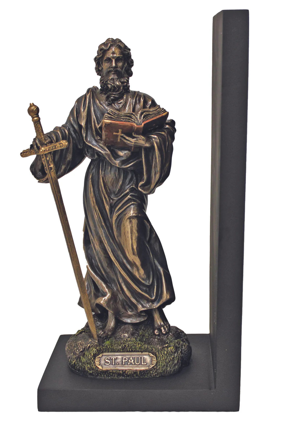 St. Paul Bookend in lightly hand-painted cold cast bronze