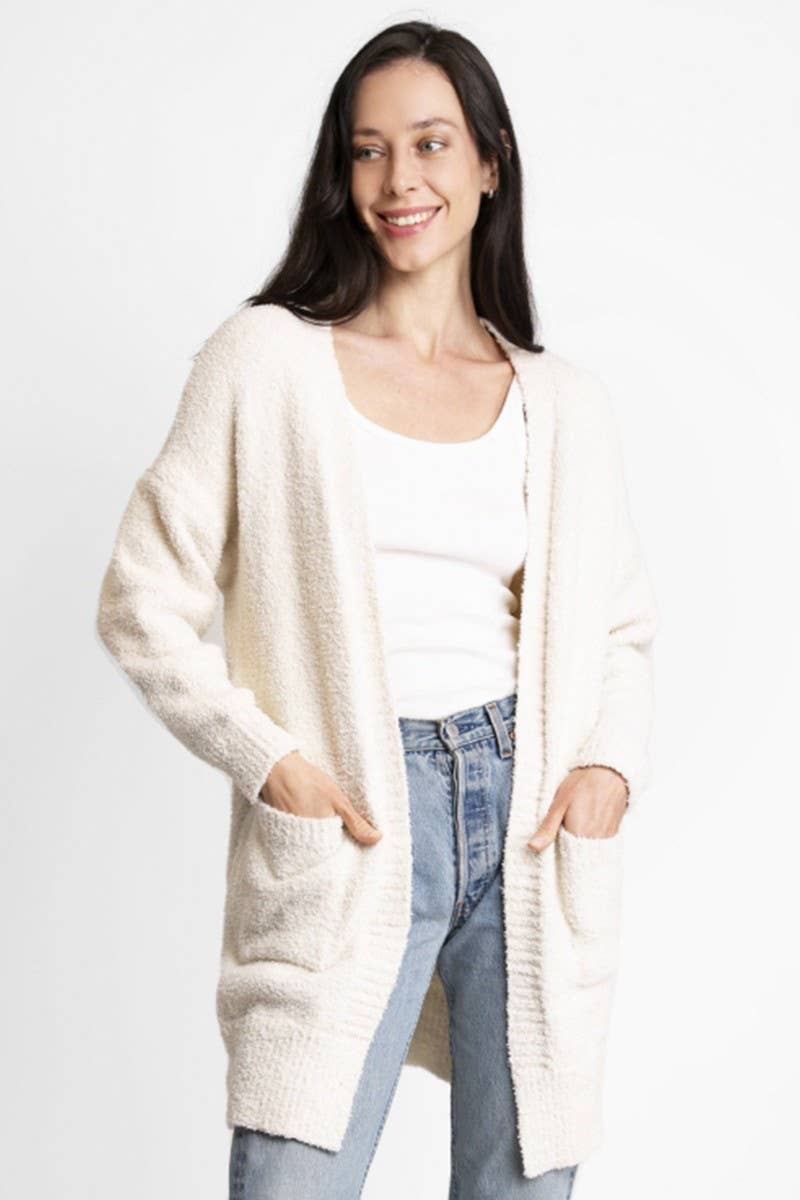 Solid color Luxury Soft Cardigan w Pockets