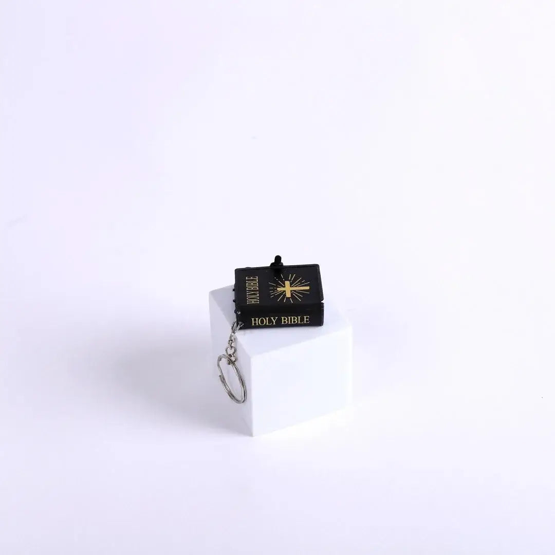 Mini Bible Keychain Black - 6Pk