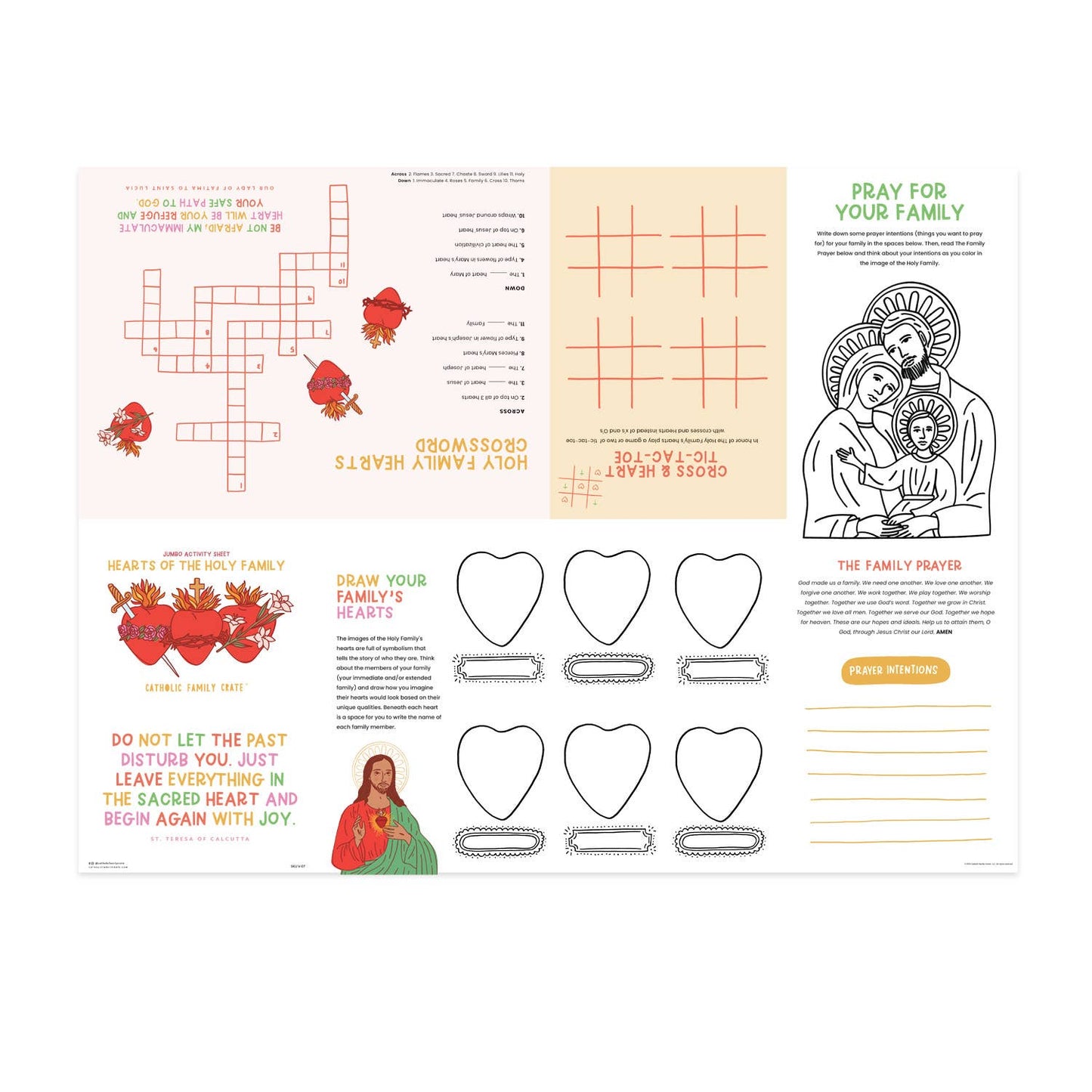 Holy Family Hearts Jumbo Activity Shee Pack of 3