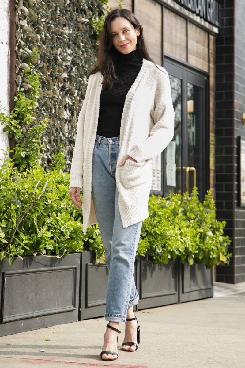 Solid color Luxury Soft Cardigan w Pockets
