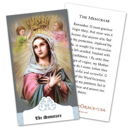 The Memorare Prayer Holy Card