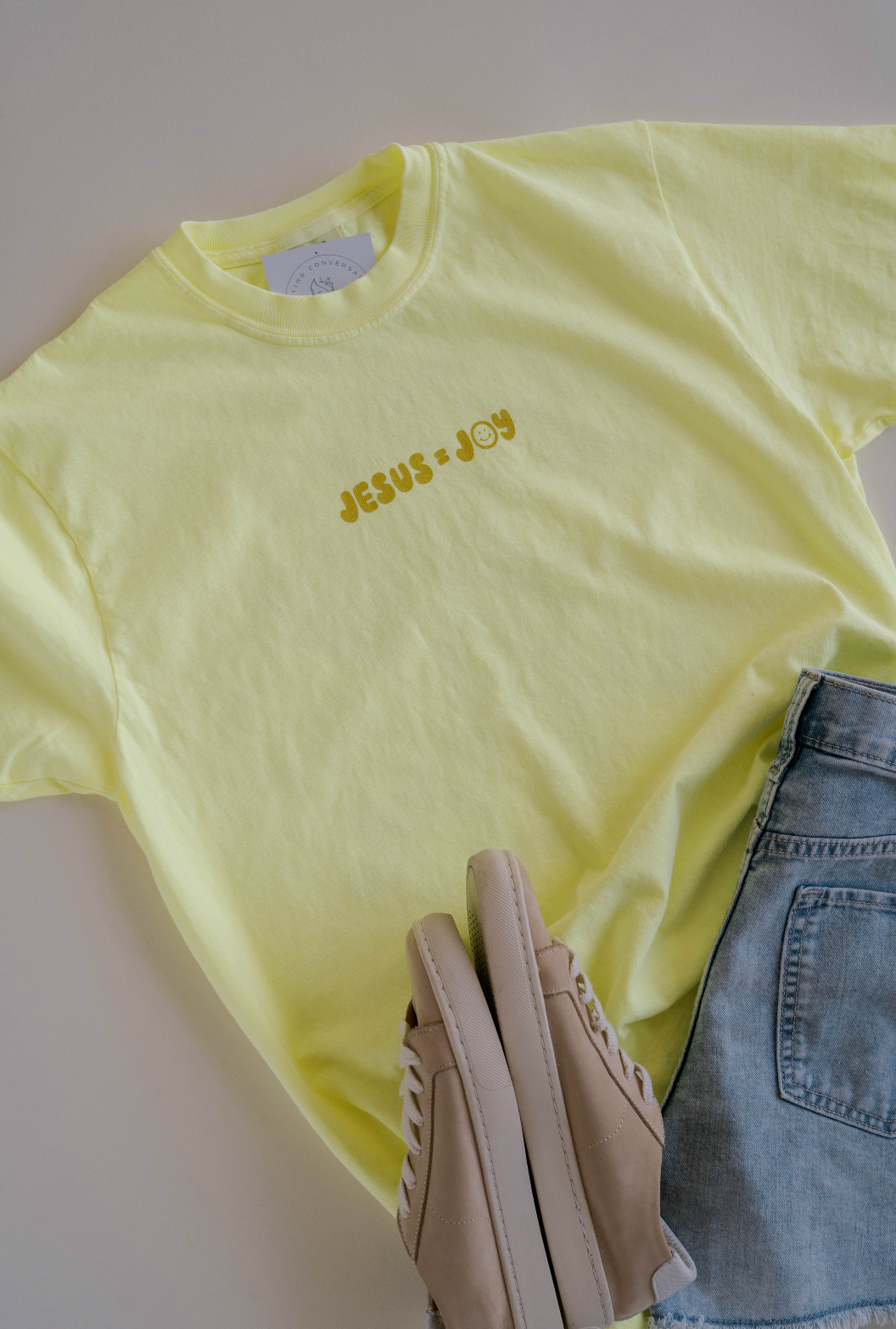 Jesus Is Joy Tee Tee - Neon Yellow