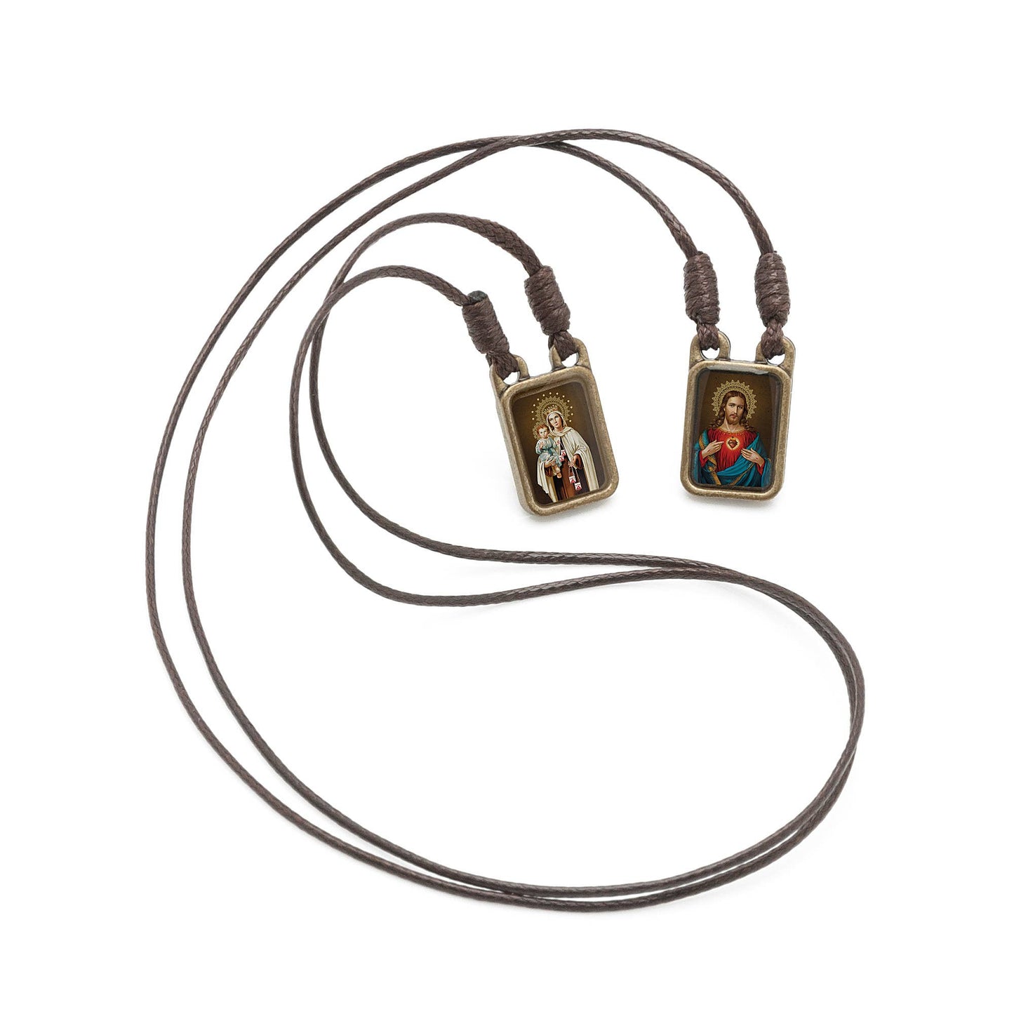 Scapular - Sacred Heart of Jesus + Lady of Mt. Carmel 1.75"