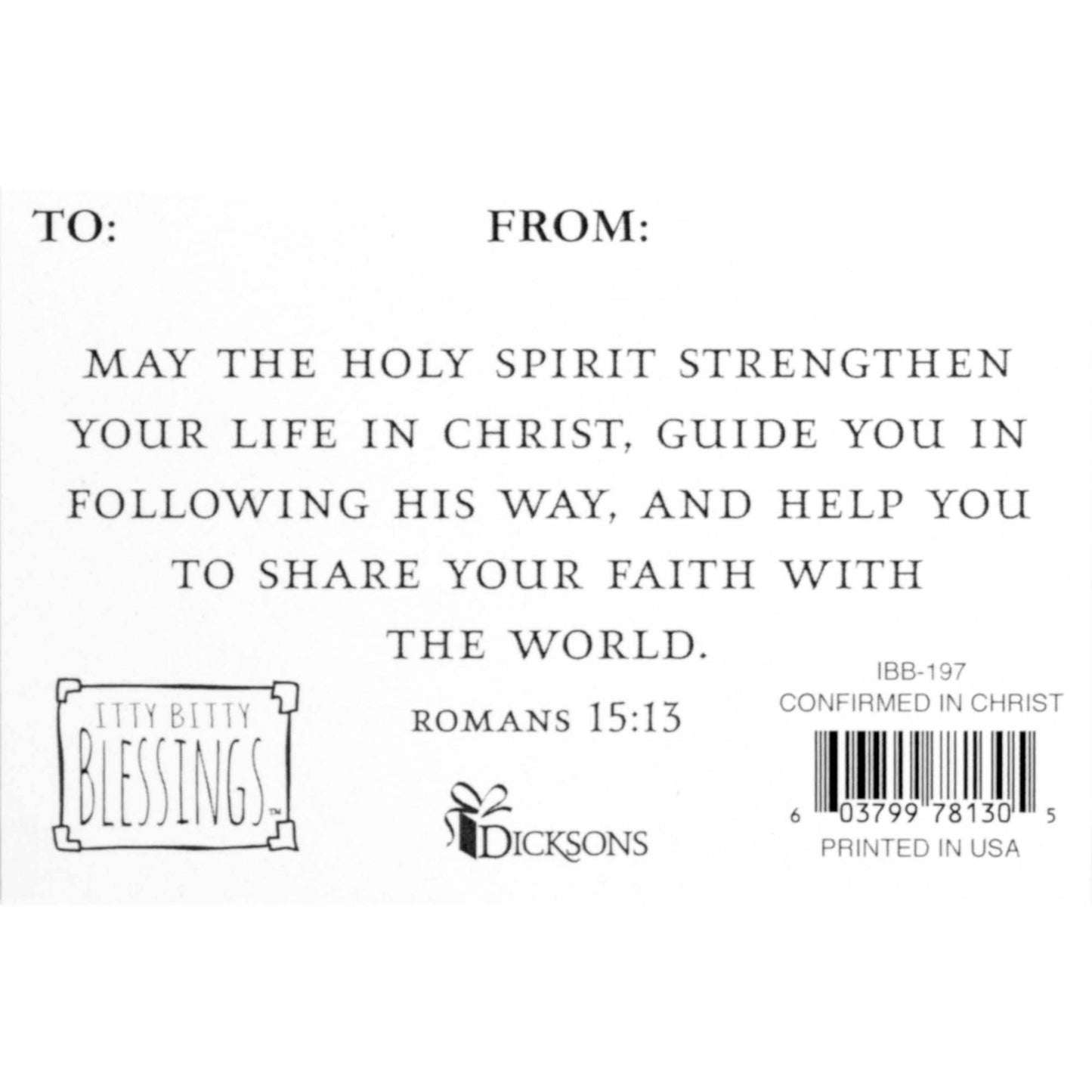 Cross Figurine With Confirmed Card