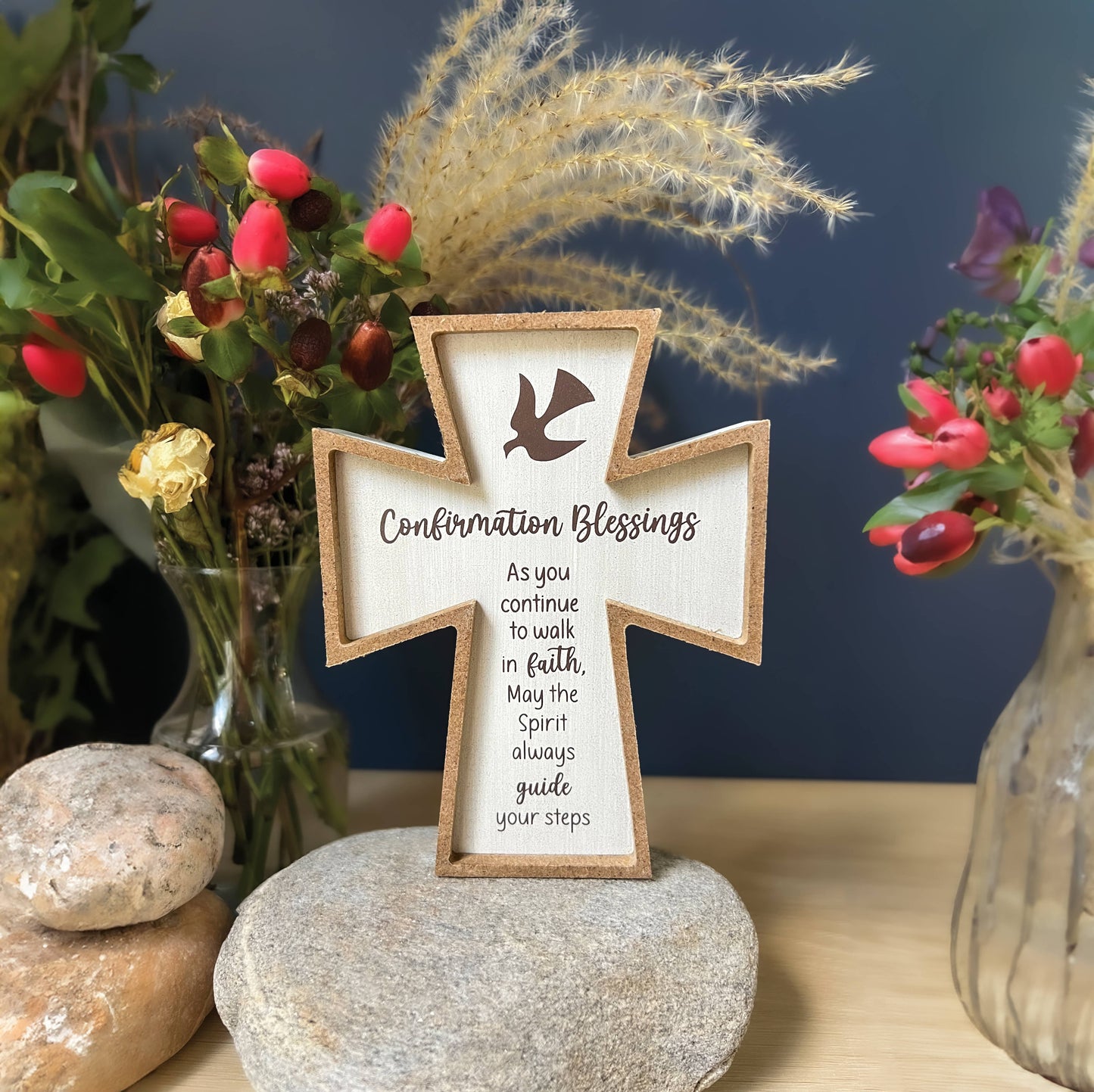 Confirmation Framed Standing Cross Plaque