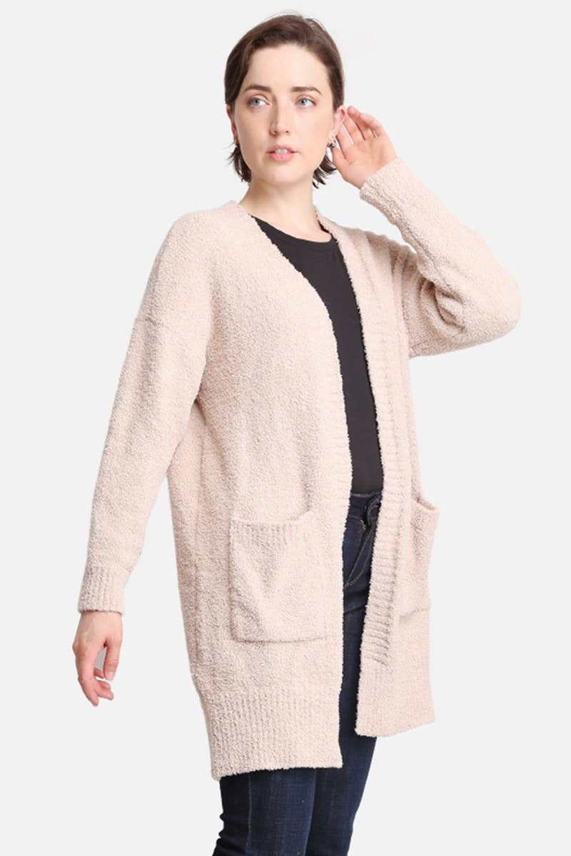 Solid color Luxury Soft Cardigan w Pockets