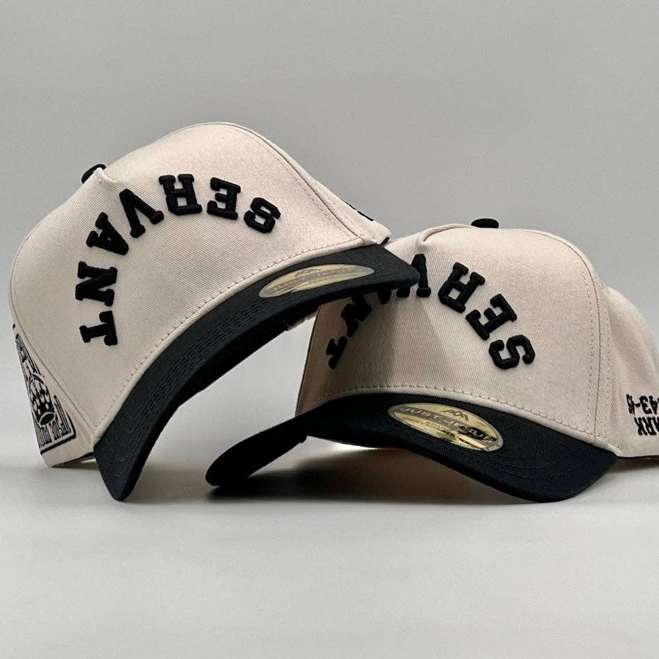 ‘SERVANT’ Premium SnapBack - Cream/Black