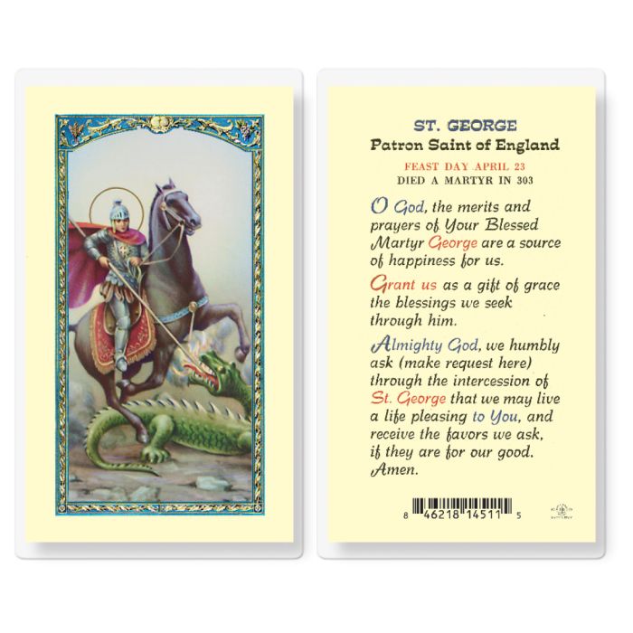 St. George Laminated Prayer Card