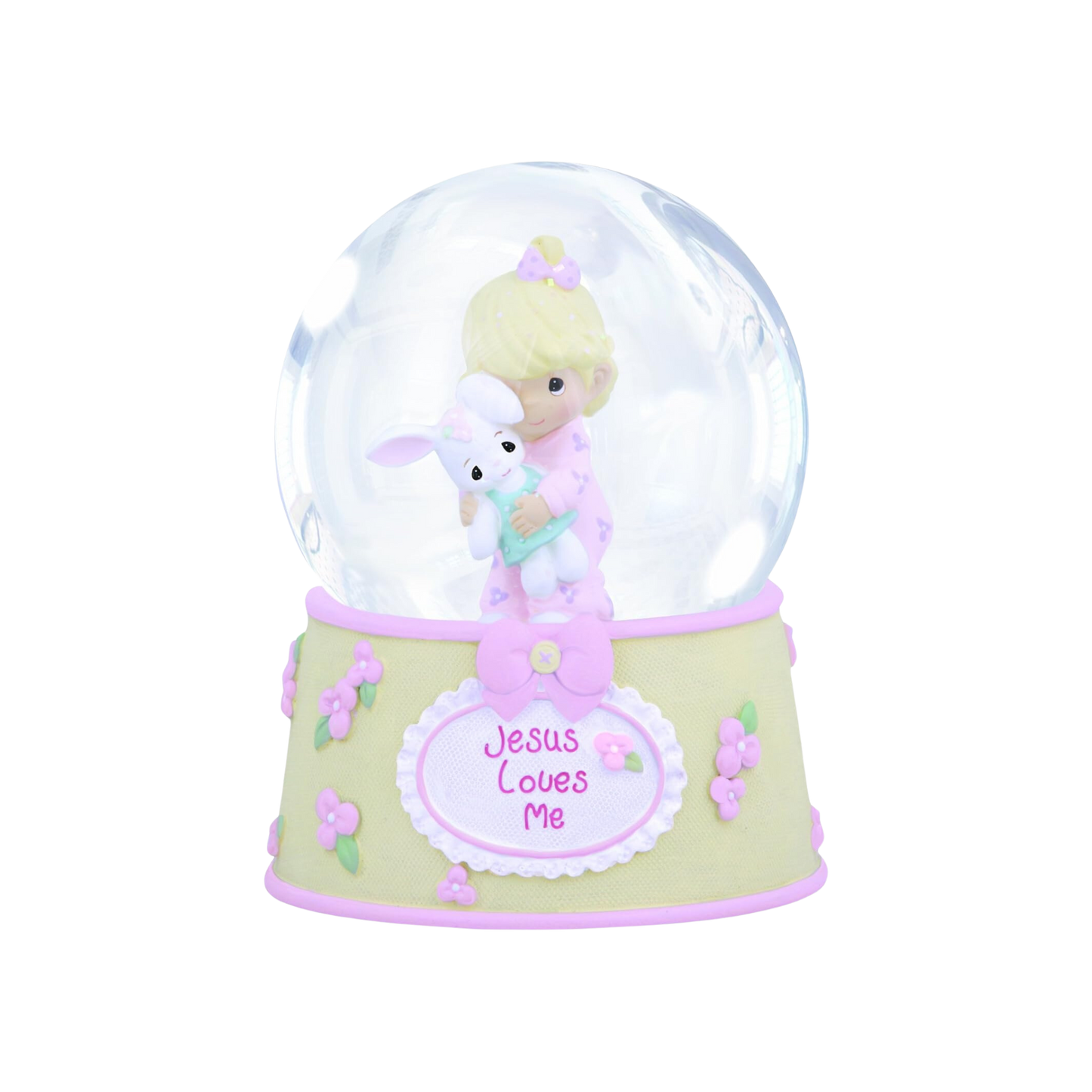 Precious Moments Musical Water Globe Girl Bunny
