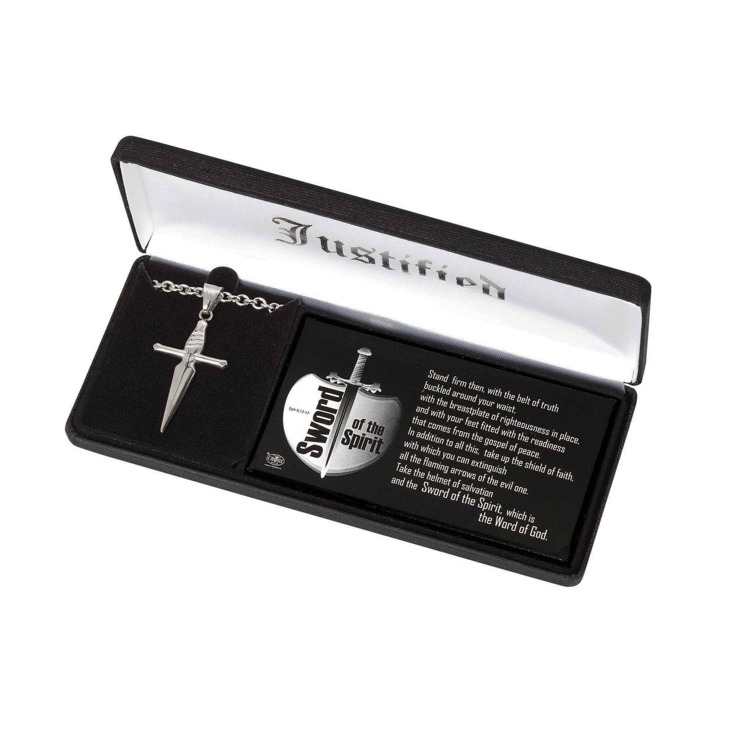 Sword/Spirit Necklace Large Stainless 24"
