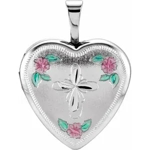 Sterling Silver Tri-Color Locket with Chain Options