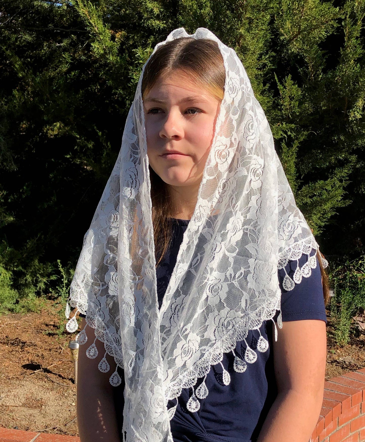 St. Claire of Assisi Veil -WHITE (60" x 20")