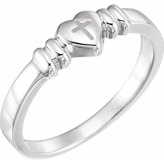 7 Heart & Cross Chastity Ring